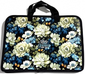 Teczka-torba A4+ zapinana na zamek z rączką Kwiaty