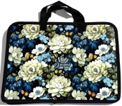 Teczka-torba A4+ zapinana na zamek z rączką Kwiaty