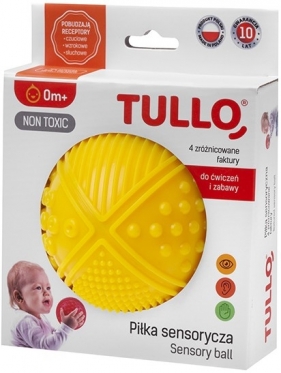 Tullo, Piłka sensoryczna, 4 faktury, żółty (471)