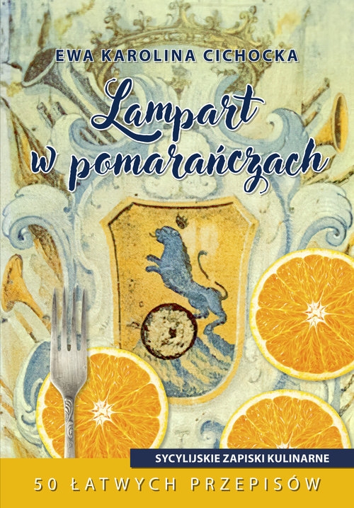 Lampart w pomarańczach.