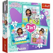 Puzzle 3w1 Aktywności Gabby Koci Domek Gabi (Gabbys Dollhouse) (34871)