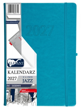 Kalendarz 2027 A4 dzienny Jazz - turkusowy