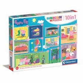 Puzzle 10w1 Super Kolor Świnka Peppa