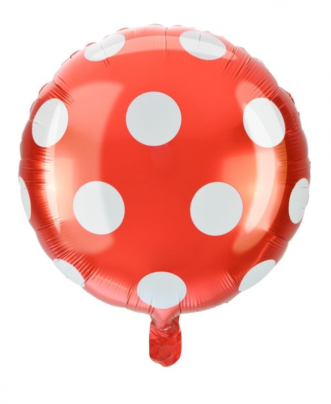 Balon foliowy kropki czerwony