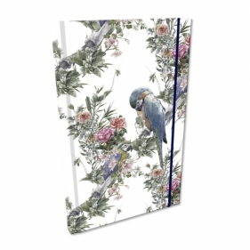 Notes A5/192 kratka z gumką Soft Touch Boho Papugi
