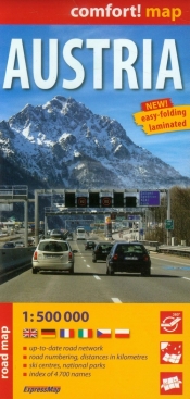 Austria laminowana mapa samochodowa 1:500 000 - <br />