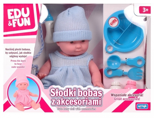 Lalka Bobas z akcesoriami EDU&FUN niebieska (144714)