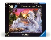 Ravensburger, Puzzle 500: Jednorożce nad rzeką (świecące w ciemności) (12000471)