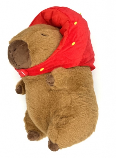 Kapibara z truskawkową czapką 30 cm