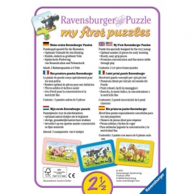 Ravensburger, Moje pierwsze puzzle 3x6: Dobrzy przyjaciele zwierząt (065714)