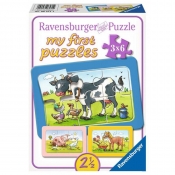 Ravensburger, Moje pierwsze puzzle 3x6: Dobrzy przyjaciele zwierząt (065714)