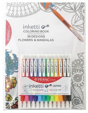 Zestaw długopisów automatycznych w etui PENAC Inketti, 0,5mm, 12 sztuk +książka
