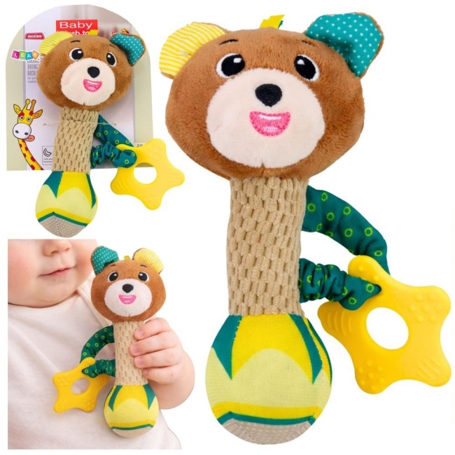 Grzechotka pluszowa z piszczałką Miś