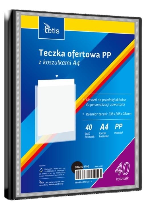 Teczka ofertowa A4 PP + 40 koszulek czarna