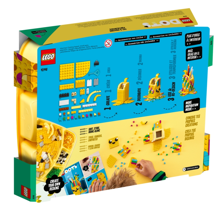 Lego DOTS: pojemnik na długopisy - Uroczy banan (41948)