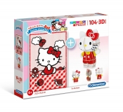 Clementoni, puzzle SuperColor 104+3D: Hello Kitty (20171)