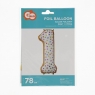 Balon foliowy cyfra 1 CIASTECZKO 34cal 78cm (BC-HCS1)