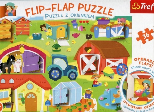 Flip-Flap Puzzle z okienkiem 36 Na farmie (14271)