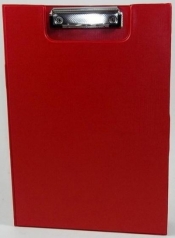 Deska A4 PVC z klipem i okładką czerwona D.RECT