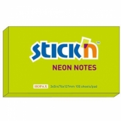 Notes samoprzylepny Stickn 127x76mm ZIELONY NEON