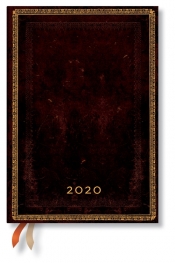 Kalendarz 2020 książkowy Midi Horizontal Black Moroccan 12m