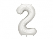 Balon foliowy cyfra 2 86cm srebrny
