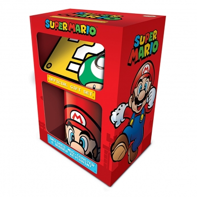 Zestaw Prezentowy Super Mario Kubek Podstawka i Brelok