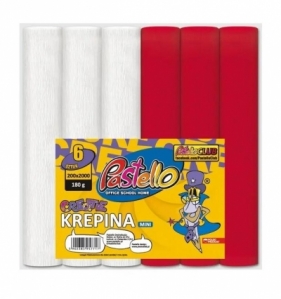 Krepina mini 20x250cm 180g biało-czerwona 6szt