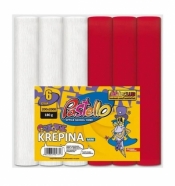 Krepina mini 20x250cm 180g biało-czerwona 6szt
