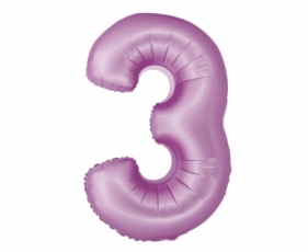 Balon foliowy Smart cyfra 3 lawendowy matowy 76cm