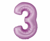 Balon foliowy Smart cyfra 3 lawendowy matowy 76cm