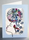Karnet PM271 wycinany + koperta Kobieta z ptakami