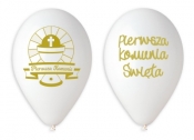 Balon gumowy Godan pierwsza komunia 5 szt biały 300 mm 12cal