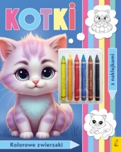 Kolorowanka z kredkami. Kolorowe zwierzaki. Kotki - Opracowanie zbiorowe