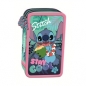 Piórnik szkolny potrójny z wyposażeniem - Stitch Stay Cool