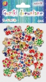 Guziki drewniane kwiatki 1,8cm 30szt