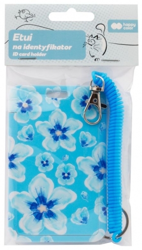 Etui na identyfikator wysuwane Flowers - Blue, Happy Color