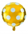  Balon foliowy kropki złoty