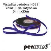 Wstążka ozdobna H022 kol.1184 satyna 6mmx25