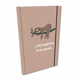 Notes A5/192 kratka z gumką Soft Touch Leniwiec