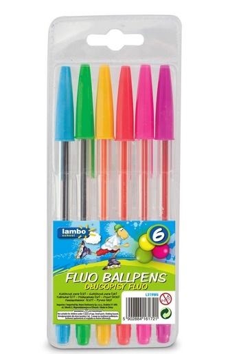 Długopisy fluorescencyjne 6 kolorów LAMBO (L319W6)