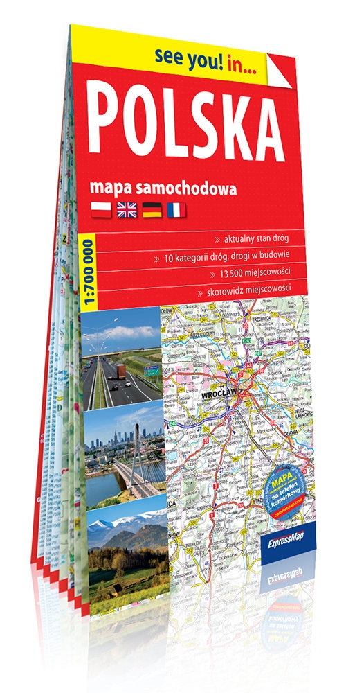 Polska Mapa samochodowa 1:700 000 2018