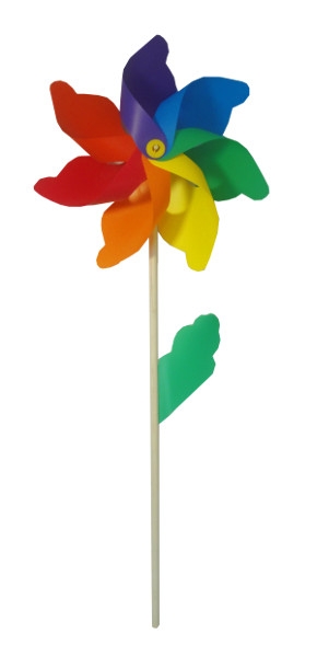 Wiatraczek z drewnianą rączką 110cm
