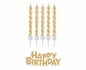 Świeczki B&C urodzinowe Happy Birthday złote 16szt