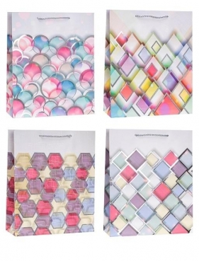 Torebka ozdobna 26x32x10cm hot-stamp mix ROZETTE