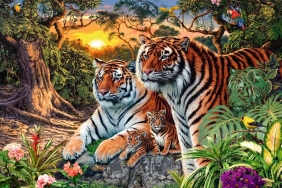 Ravensburger, Puzzle 3000: Ukryty tygrys (170722)