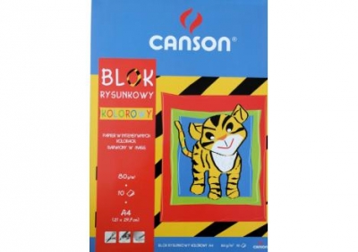 Blok rysunkowy Canson kolorowy A4 80 g 10 arkuszy (tygrys) (400075200)