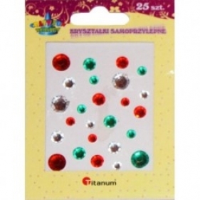 KRYSZTALKI SAMOPRZYLEPNE OKRAGLE MIX 20 SZT K086 - 282737