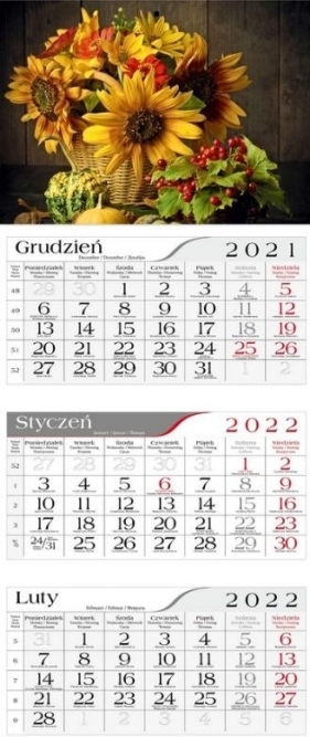 Kalendarz 2022 Trójdzielny Słoneczniki CRUX