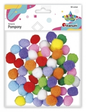 Pompony Titanum Craft-Fun Series Pastelowe poliestrowe mix 60 szt